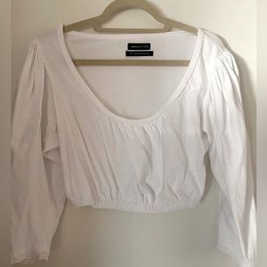 Urban Outfitters White long sleeve crop top